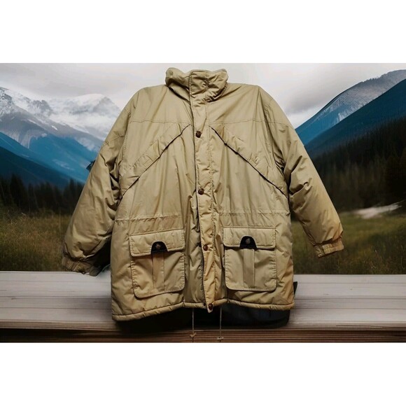 John Blair Men’s Parka Coat 3XL TL Hoodie Chestnut 7 Pockets Full Zip Hook &Loop - Picture 16 of 16